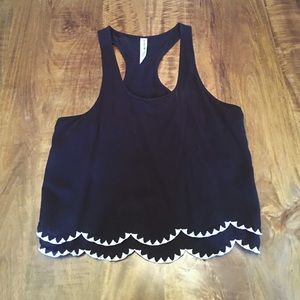 A casual black crop top