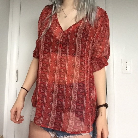 Lucky Brand Tops - Paisley Sheer Top