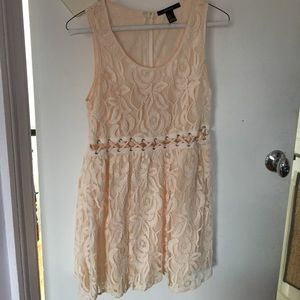 Lace cream colored dress
