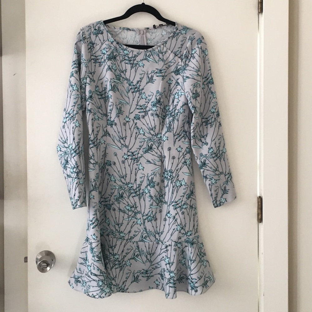 Banana republic dress gray with flowers nwt size 6