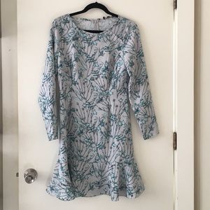 Banana republic dress gray with flowers nwt size 6