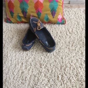 Blue Leather Minnetonka Moccasins