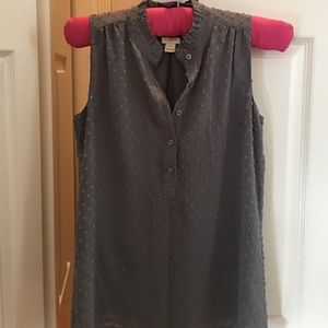 J. Crew gray half button tank top