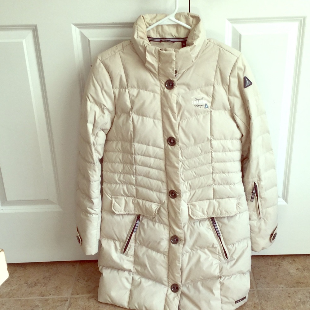 Cream colored winter coat