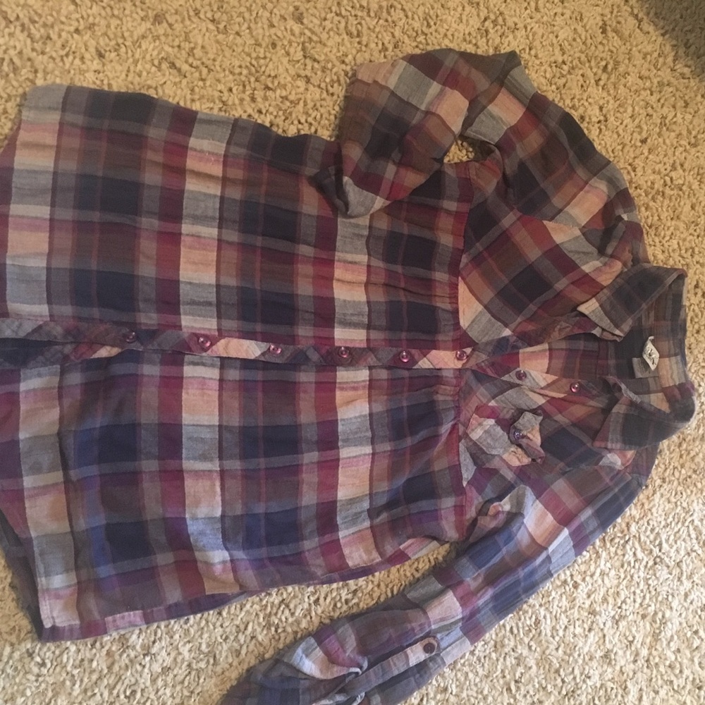 Plaid button down shirt