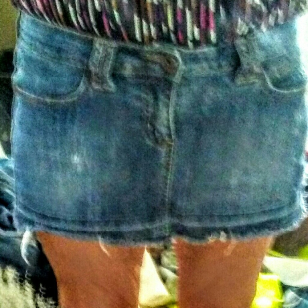 Mini denim skirt
