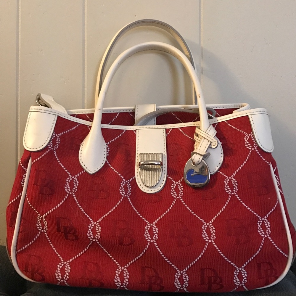 Dooney & Bourke Red & White Nautical Purse