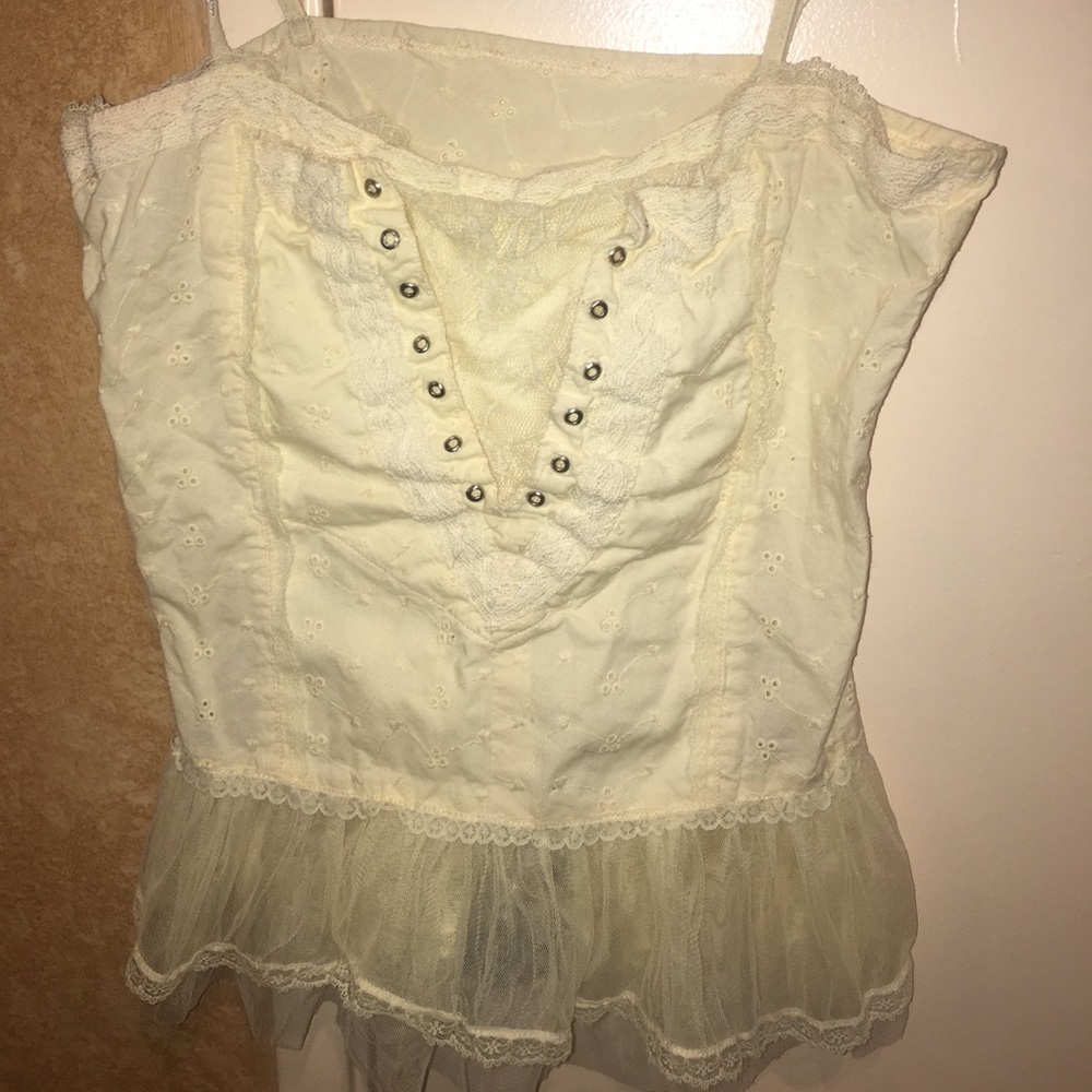 White Corset No Sleeve Top
