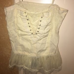 White Corset No Sleeve Top