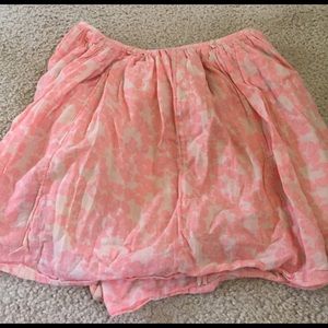Pink Flower Pattern Skirt
