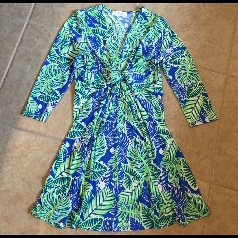 🍾HP 2/27🍾 Blue & Green Tropical Dress
