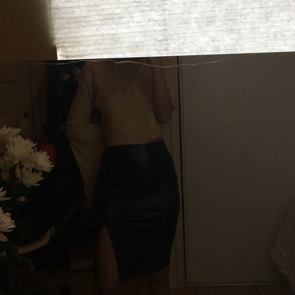 Black leather skirt
