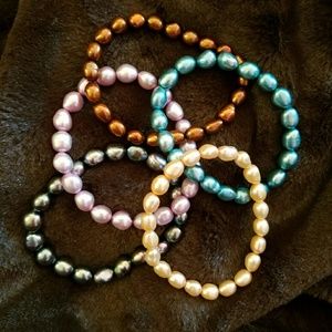 Fun and Colorful Pearl Bracelet Set