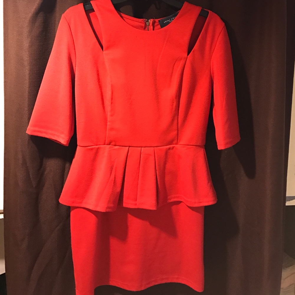 Peplum Red Dress