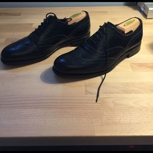Black wingtip brogues made in england goodyearwelt