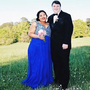 Sparkly embellished Royal blue prom dress