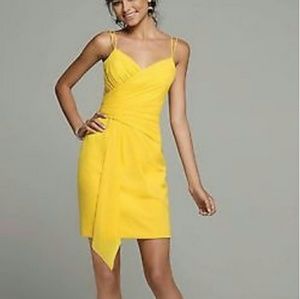 Yellow Wrap Cocktail Dress