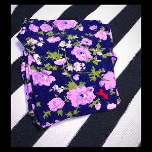 Navy Purple Floral LuLaRoe OS Leggings