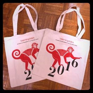 2 Bloomingdales Chinese New Year shopping totes