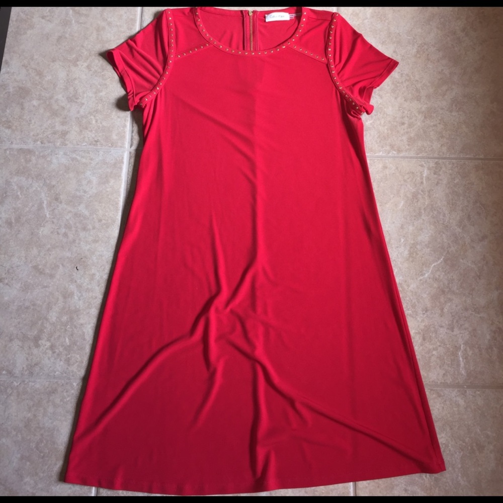 Red & Gold Calvin Klein Dress