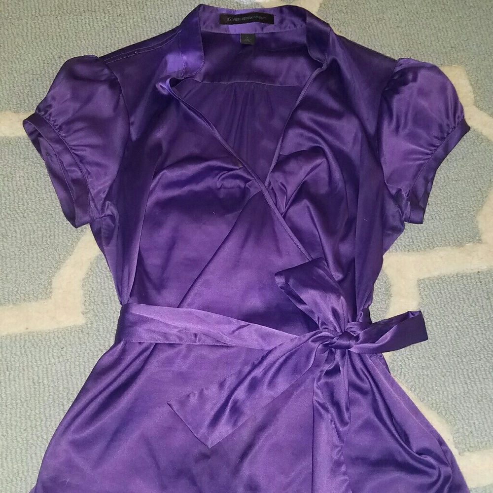 Express Dressy Wrap Shirt