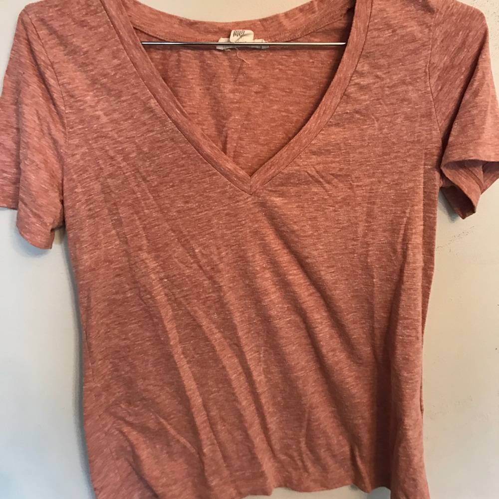 Salmon v neck shirt