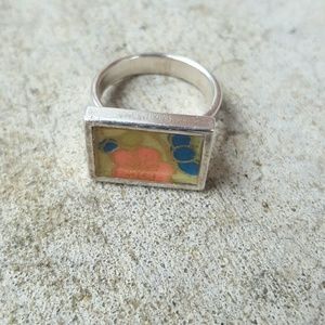 Silk & Sterling Silver Ring