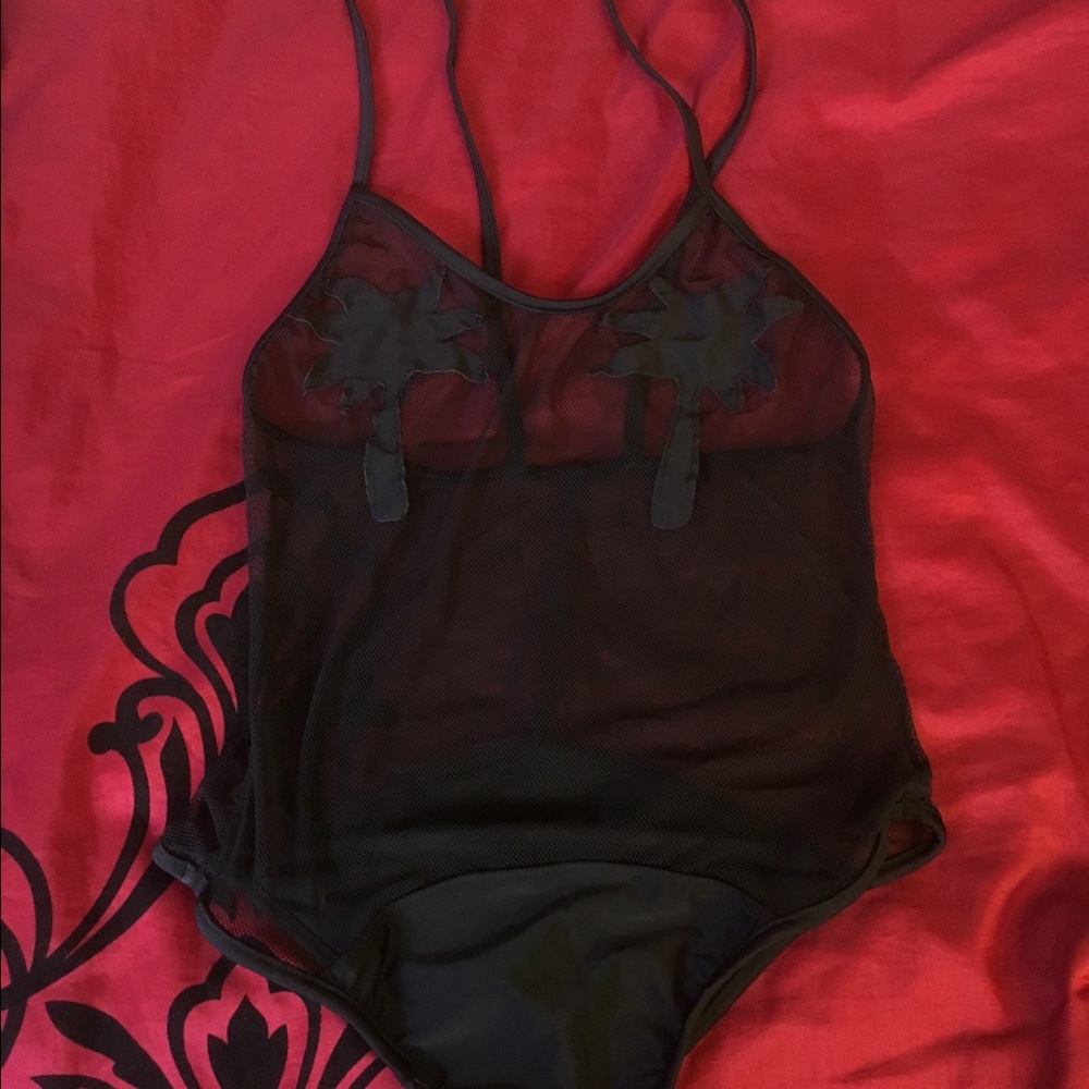 Black mesh palm tree bathing suit ✨ sale ✨