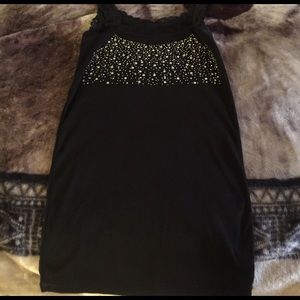 Lace tank top with jewels