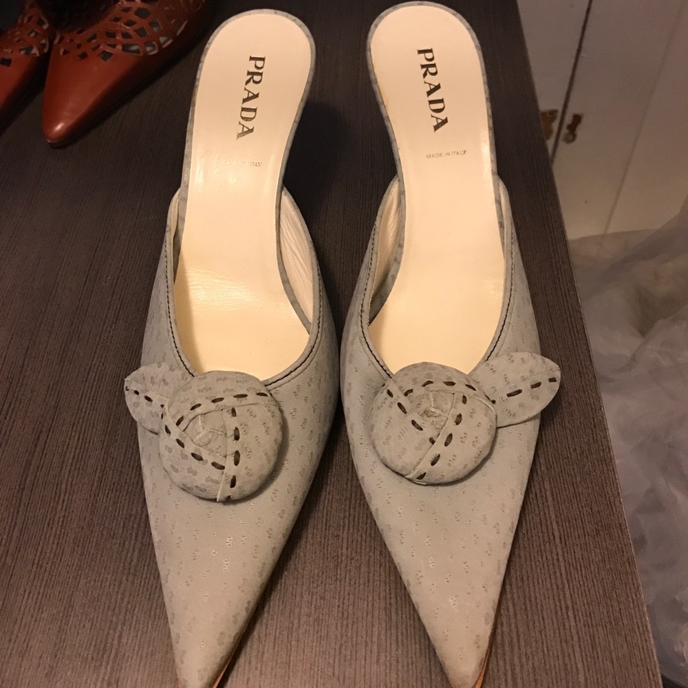 100% authentic brand new Prada kitten heel slides