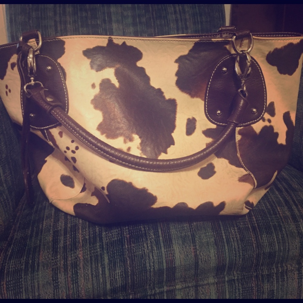 Brown and cream purse