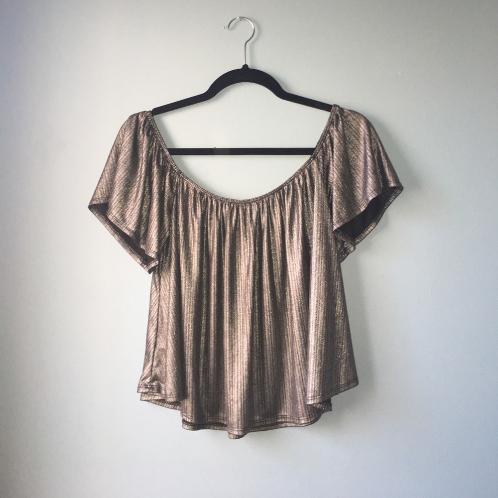 Shimmer off the shoulder top