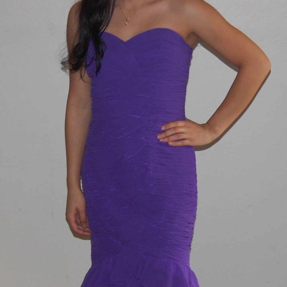 Purple mermaid prom dress