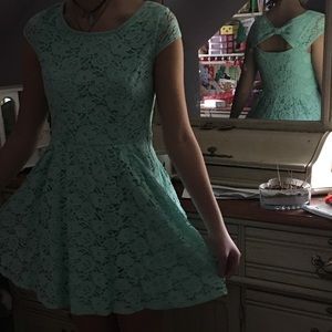 Mint green skater dress