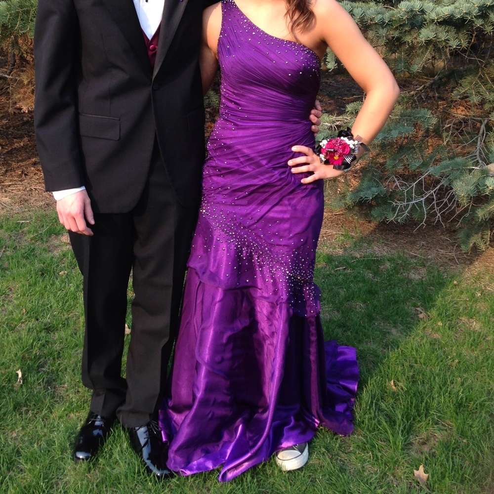 Purple mermaid prom dress