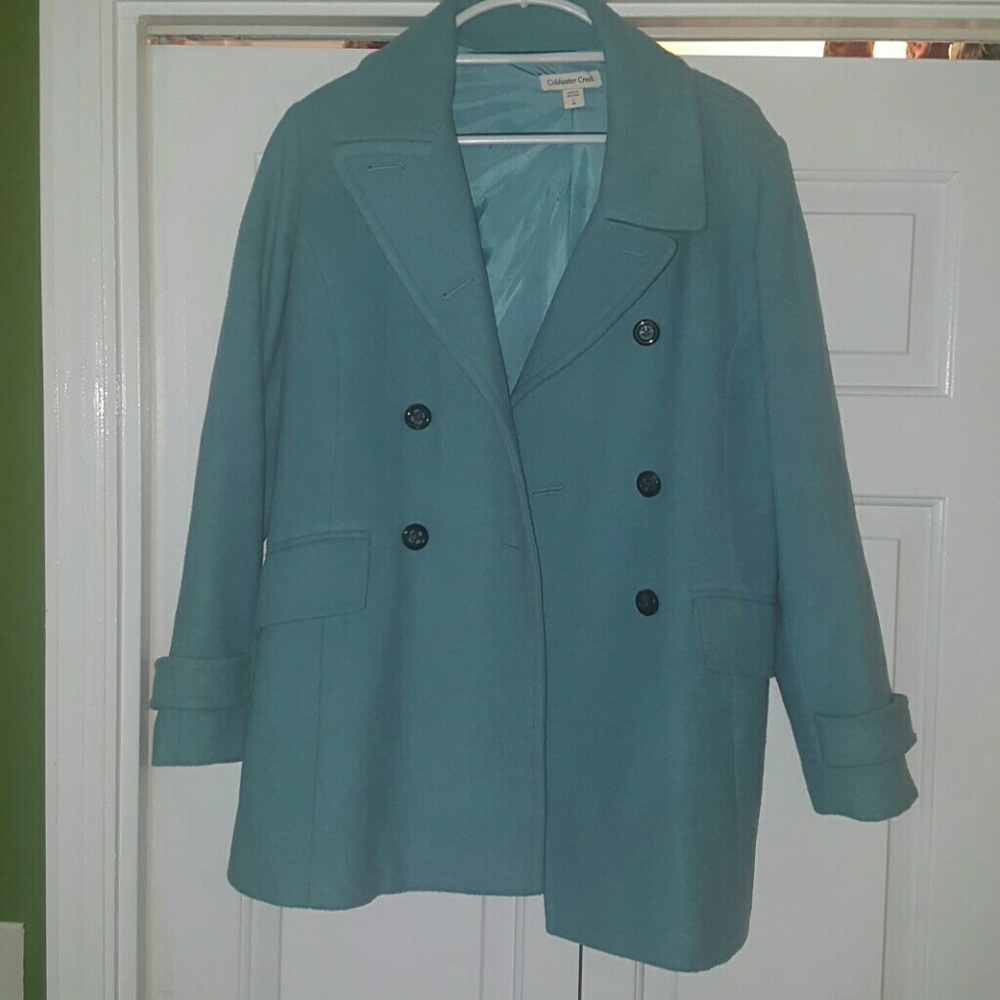 Coldwater Creek Turquoise Pea Coat
