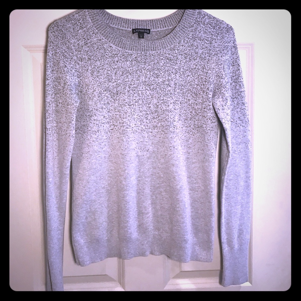 Express grey glitter sweater