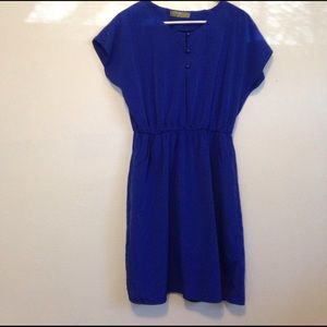 Blue button dress