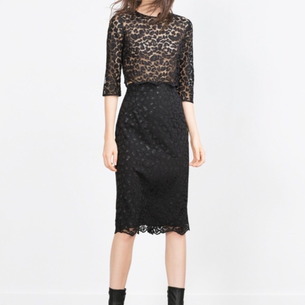 Zara lace high waist skirt