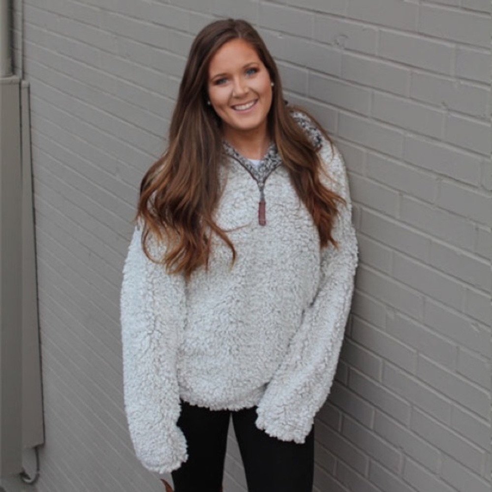 True Grit Frosty Tipped Pile 1/4 zipped pullover