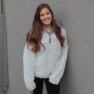 True Grit Frosty Tipped Pile 1/4 zipped pullover