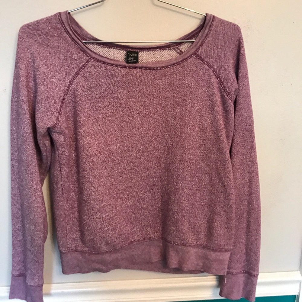 Great heathered purple sweater!