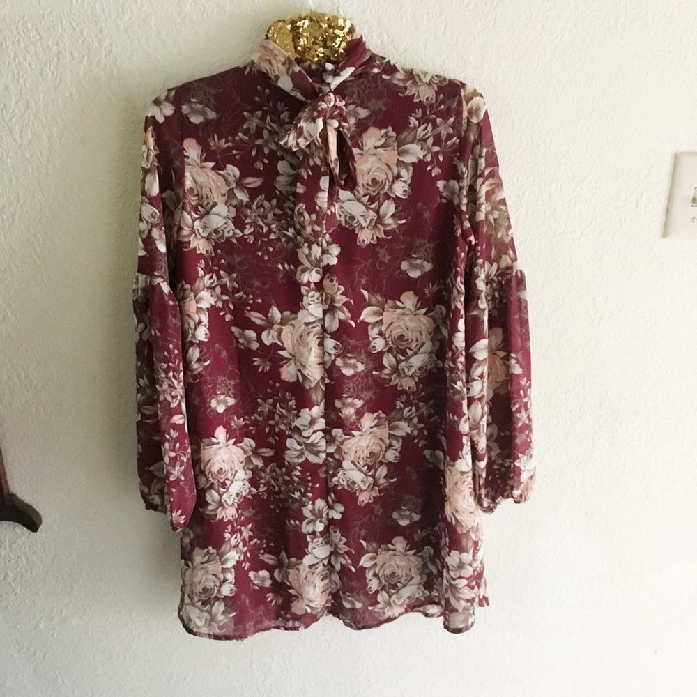 Floral Choker Mini Dress - Picture 3 of 6