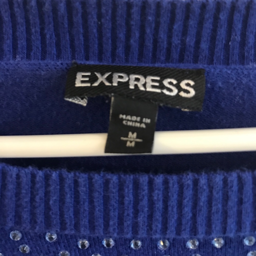 Express blue sequin sweater - Picture 2 of 3
