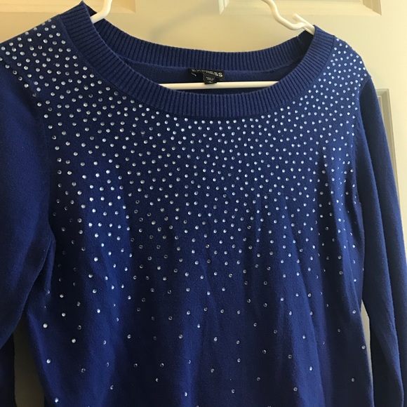 Express blue sequin sweater - Picture 3 of 3