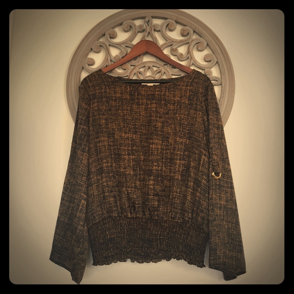 MICHAEL Michael Kors Black and Bronz top, L