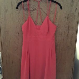 Coral open back dress