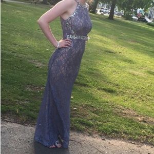 High-neck Lace Prom Dress