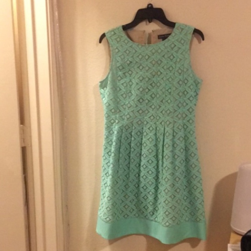Sea foam green lace dress petite