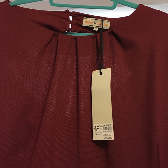 Billie & Blossom Burgundy Fit Flare Dress Cutout - Picture 2 of 4